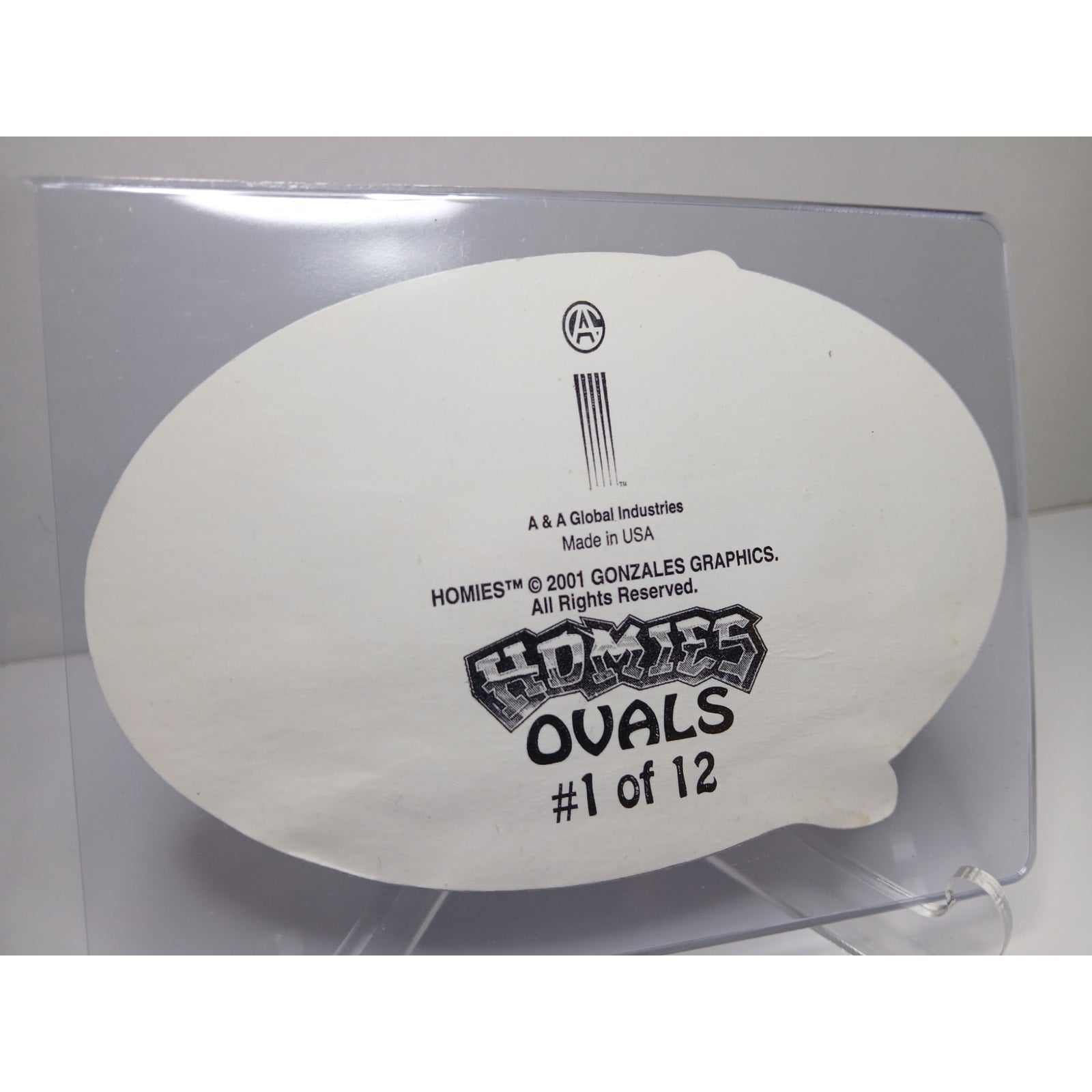 VINTAGE 2001 CHALE OVALS HOMIES GONZALES GRAPHICS HOLOGRAPHIC STICKER