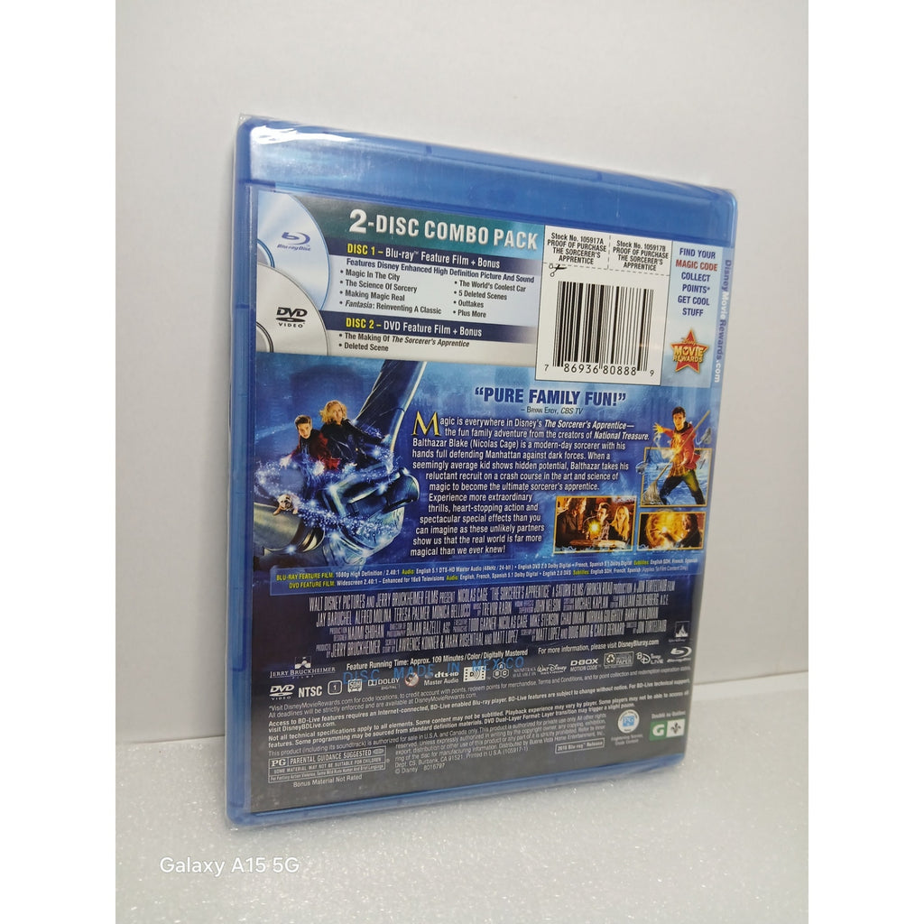 DISNEY THE SORCERERS APPRENTICE BRAND NEW SEALED W/ SLEEVE BLU RAY/DVD MOVIE