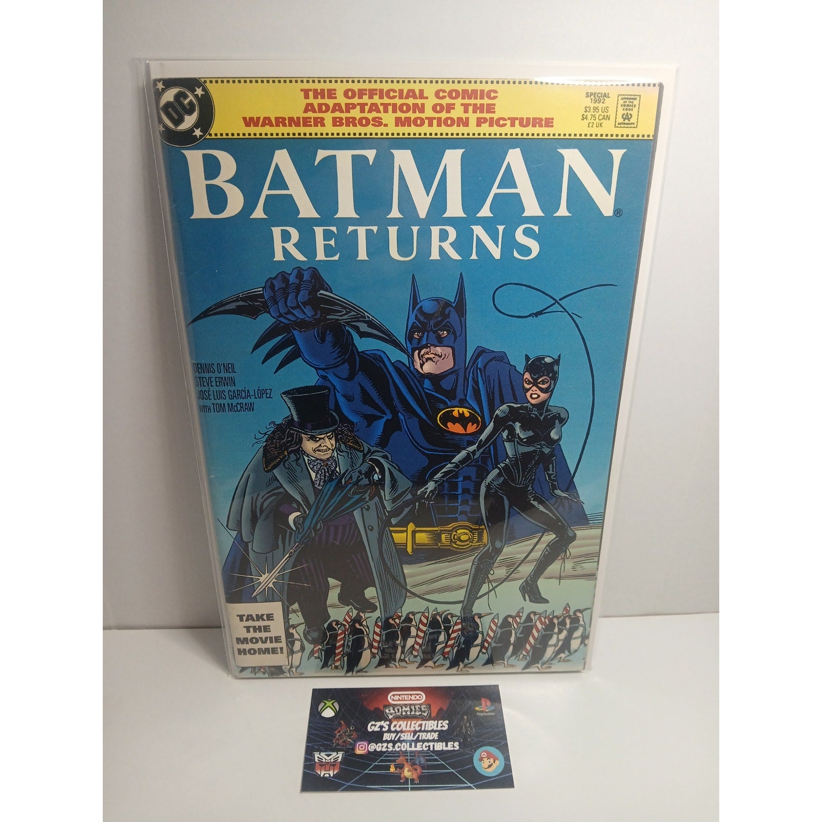 BATMAN RETURNS OFFICIAL COMIC OF MOVIE 1992 DC COMICS NEW BAG/BOARD