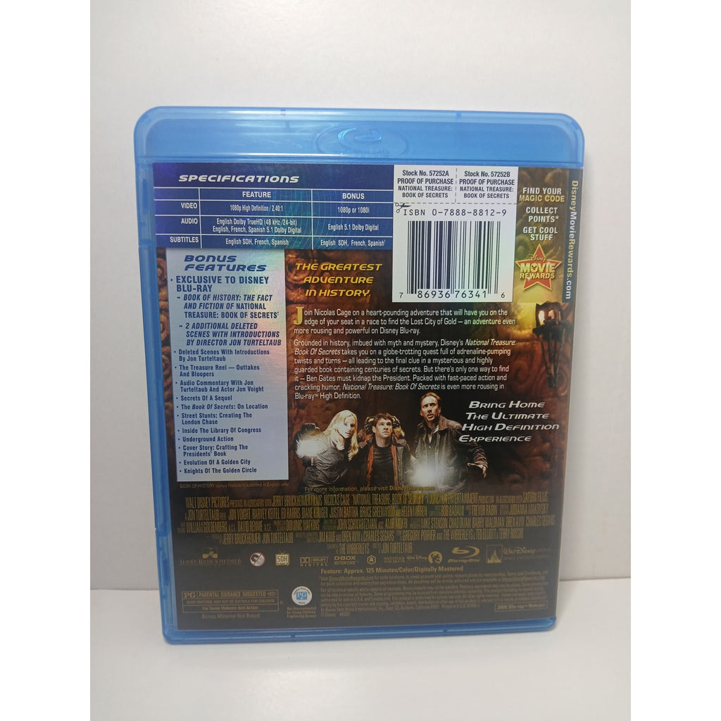 NATIONAL TREASURE 2 BOOK OF SECRETS BLU RAY MOVIE CLEANED* TESTED WORKING
