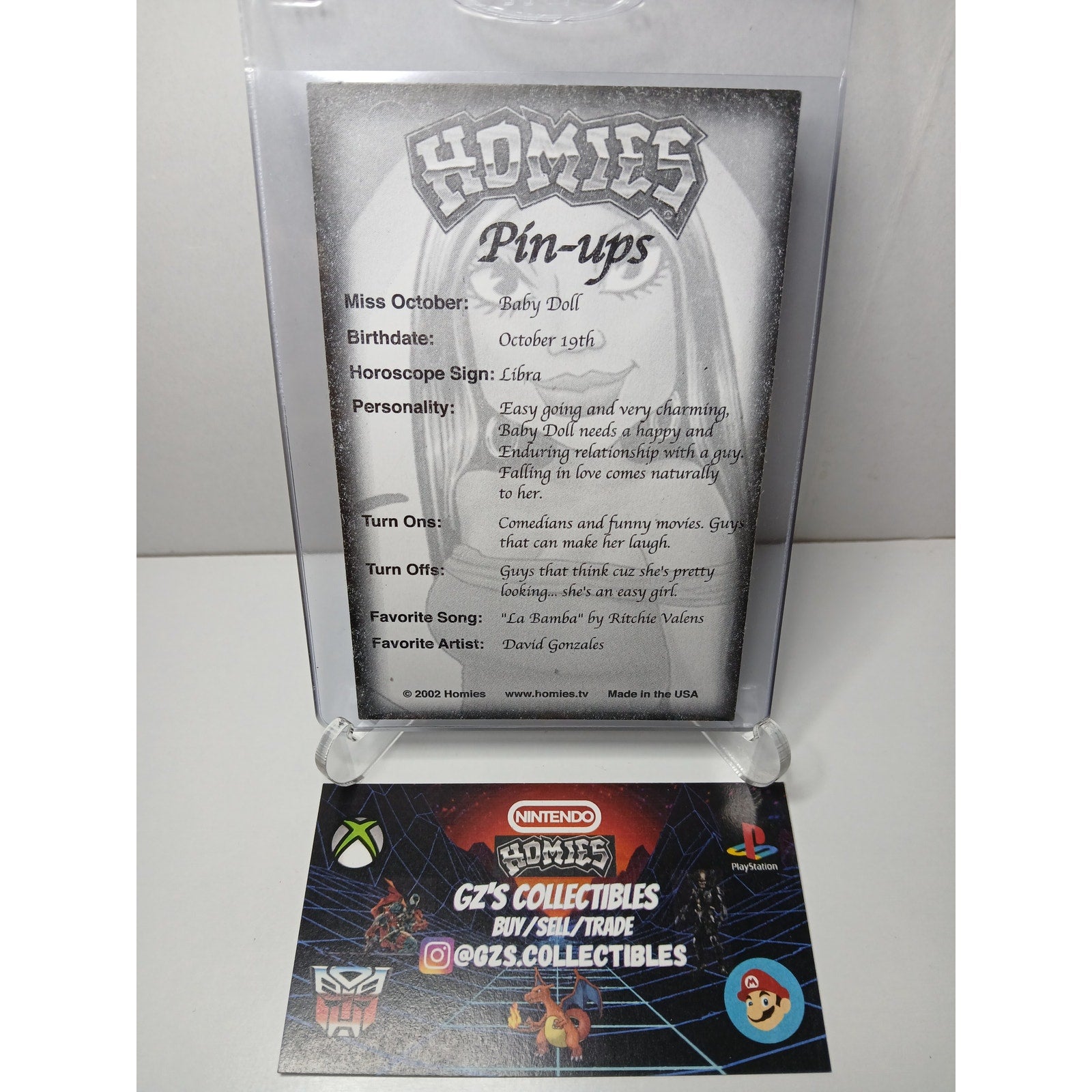 VINTAGE 2002 PINUPS BABYDOLL HOMIES GONZALES GRAPHICS HOLOGRAPHIC STICKER DECAL