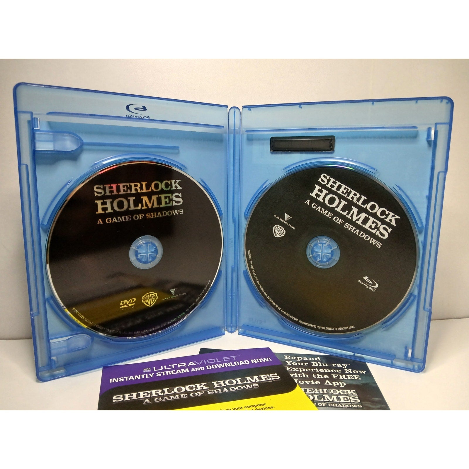 SHERLOCK HOLMES GAME OF SHADOWS DOWNEY JR BLU RAY/DVD MOVIE CLEAN TESTED WORKING