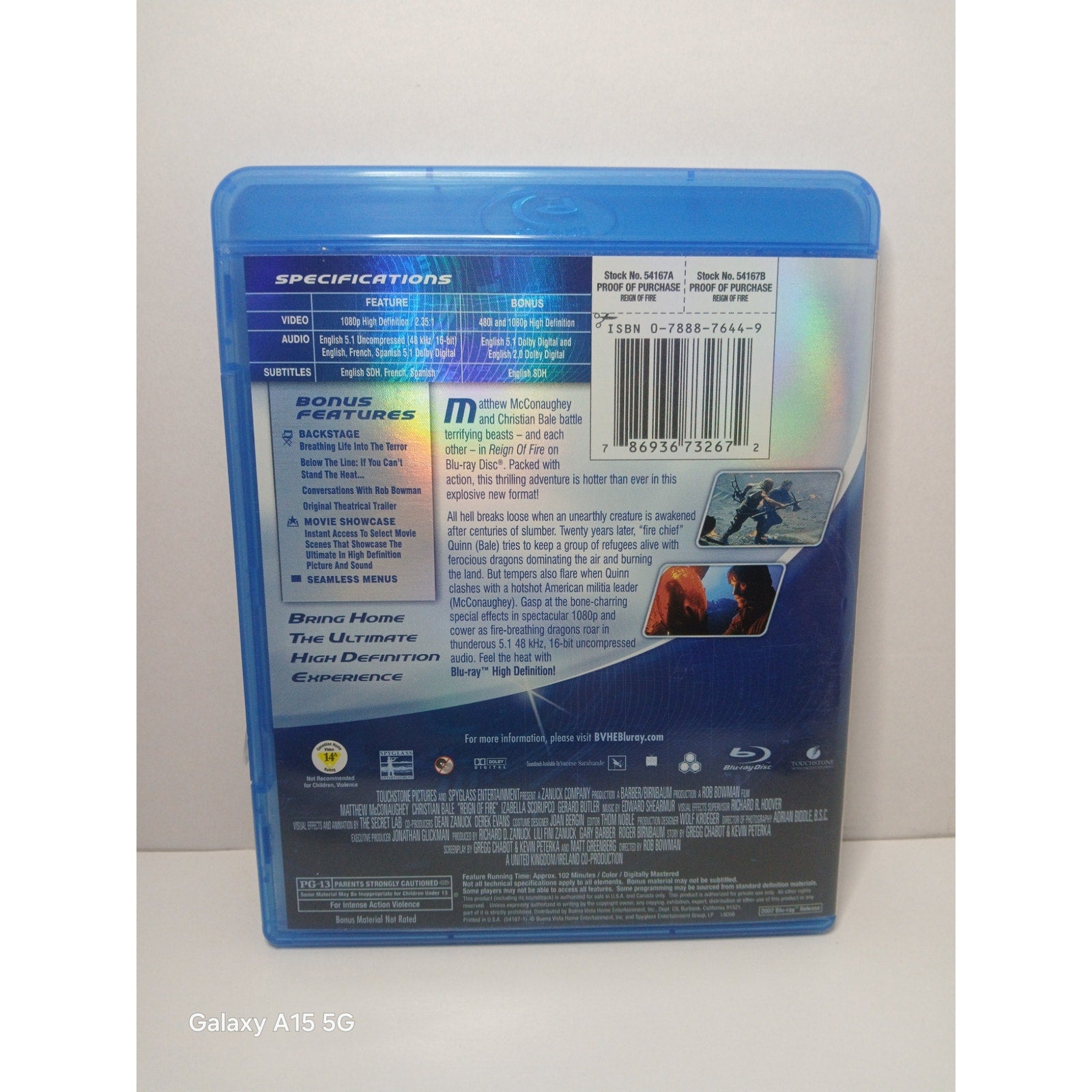 REIGN OF FlRE MCCONAUGHEY BALE BLU RAY MOVIE CLEANED* TESTED WORKING