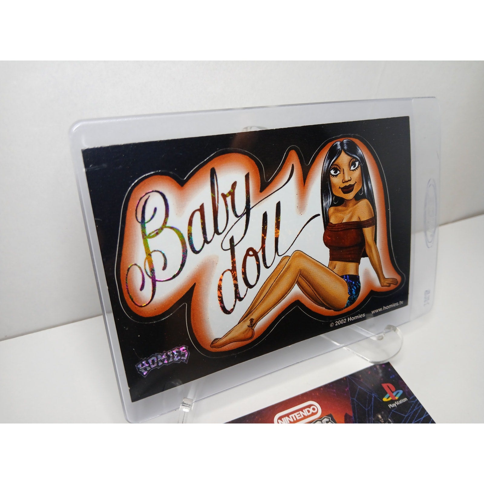 VINTAGE 2002 PINUPS BABYDOLL HOMIES GONZALES GRAPHICS HOLOGRAPHIC STICKER DECAL