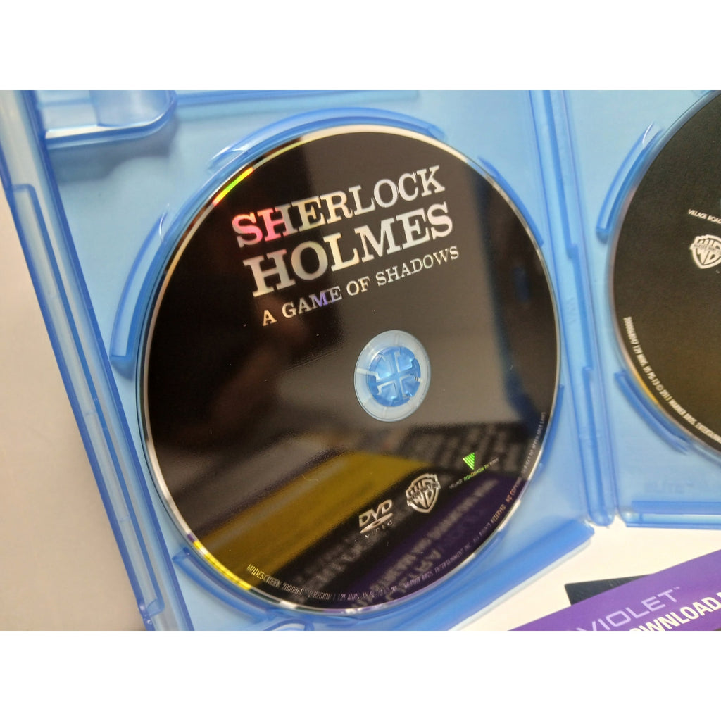 SHERLOCK HOLMES GAME OF SHADOWS DOWNEY JR BLU RAY/DVD MOVIE CLEAN TESTED WORKING