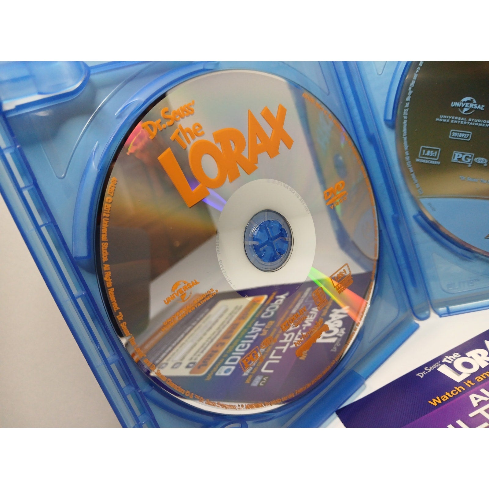 THE LORAX DR SEUSS +3 MINI MOVIES BLU RAY/DVD/DIGITAL MOVIE CLEAN TESTED WORKING