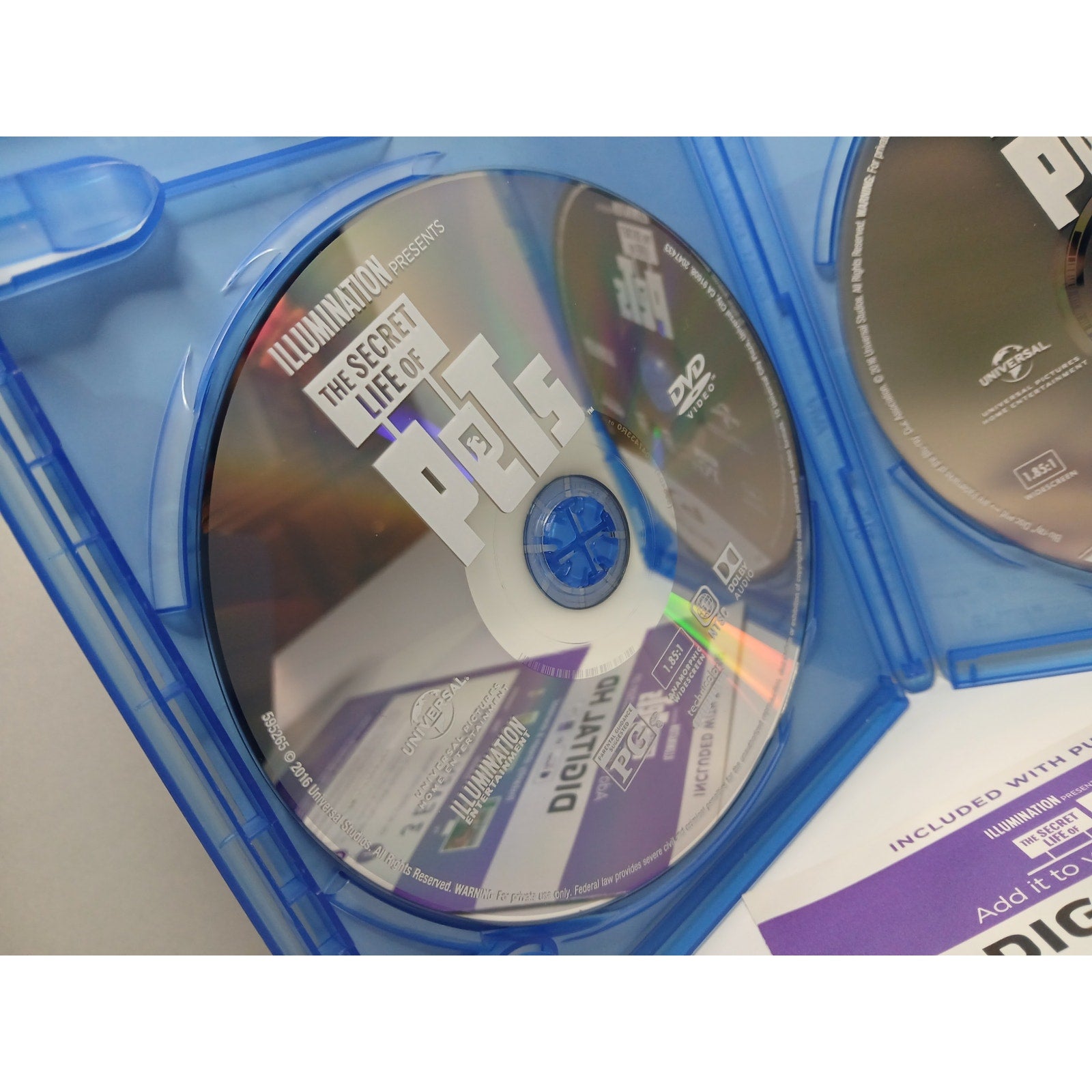 THE SECRET LIFE OF PETS BLU RAY/DVD/DIGITAL MOVIE CLEANED TESTED WORKING