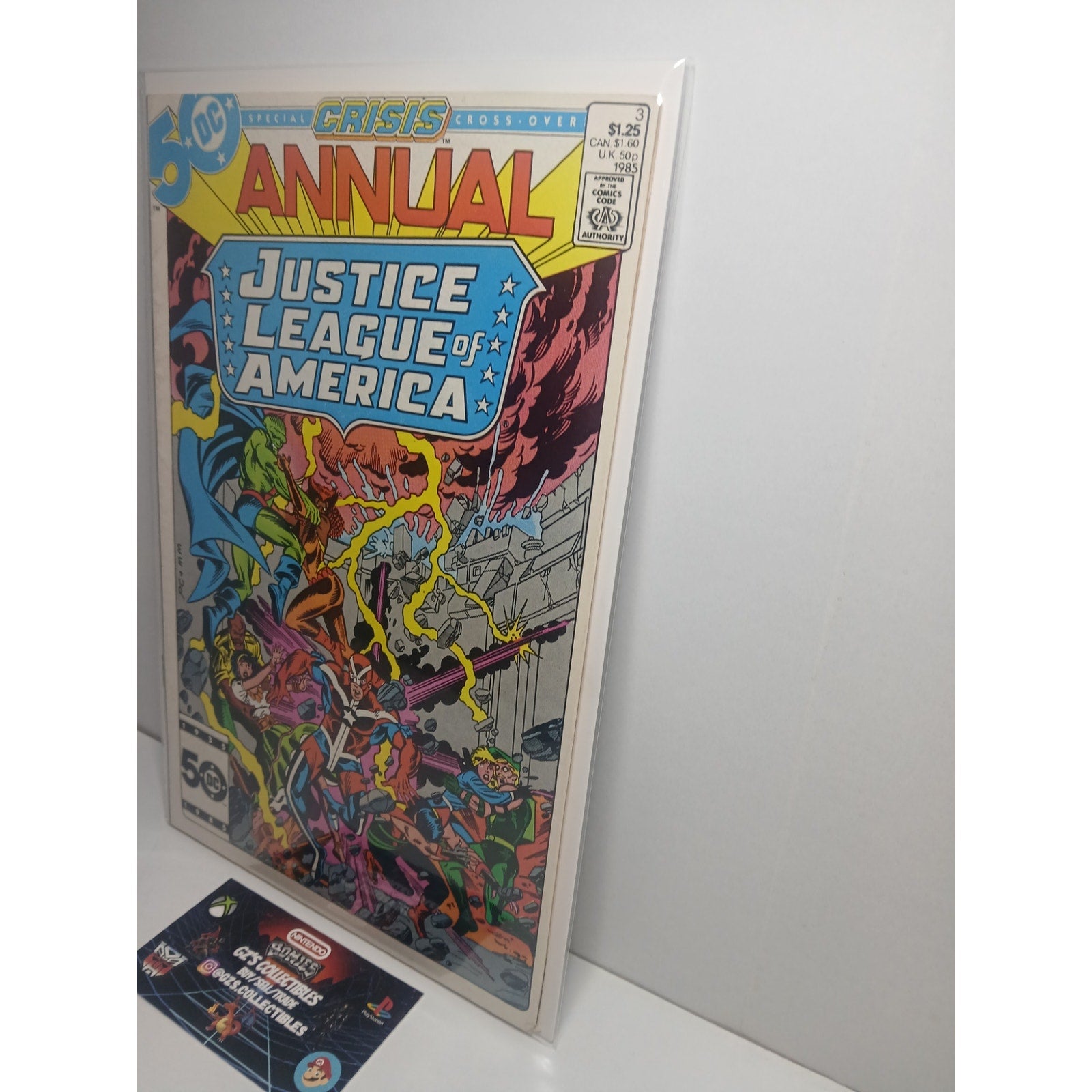 JUSTICE LEAGUE AMERICA #3 ANNUAL 1985 DC COMICS NEW BAG/BOARD