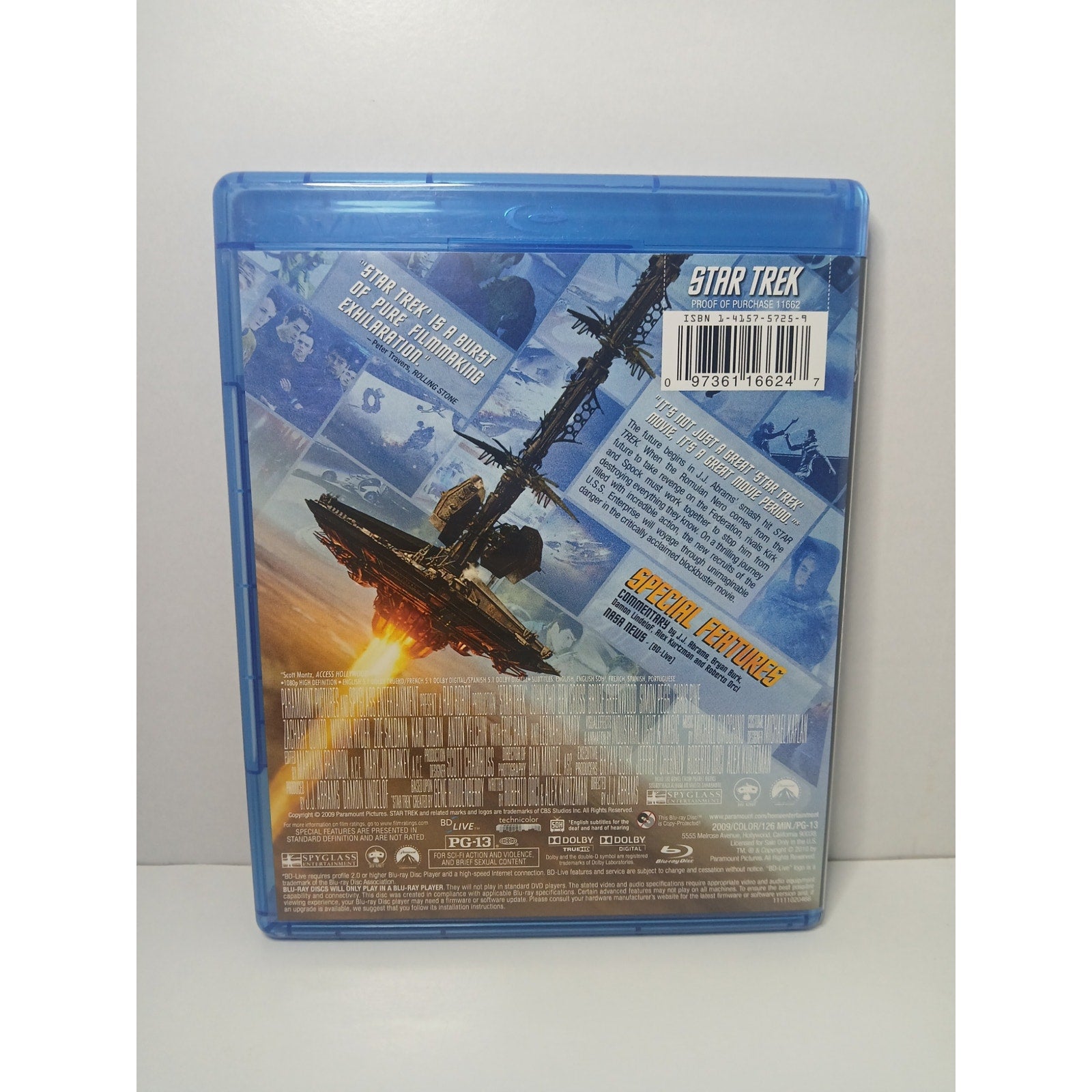 STAR TREK BLU RAY MOVIE CLEANED* TESTED WORKING
