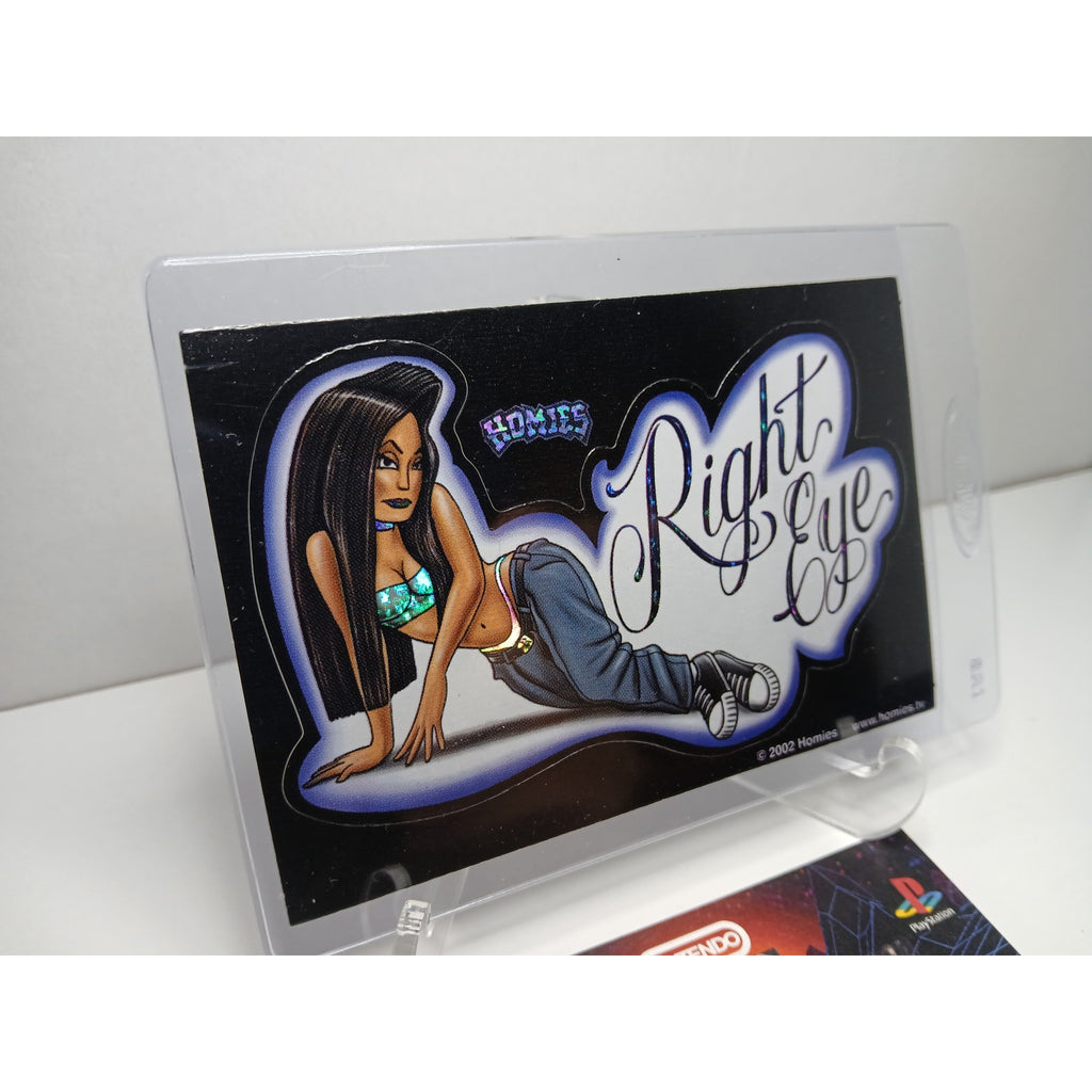 VINTAGE 2002 PINUPS RIGHTEYE HOMIES GONZALES GRAPHICS HOLOGRAPHIC STICKER DECAL