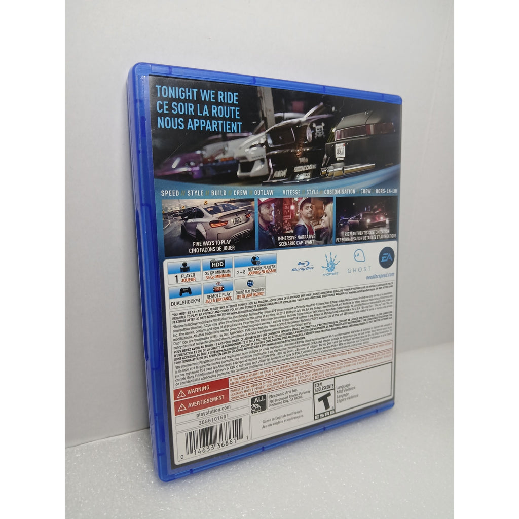 NEED FOR SPEED CIB SONY PS4 GAME TESTED WORKING