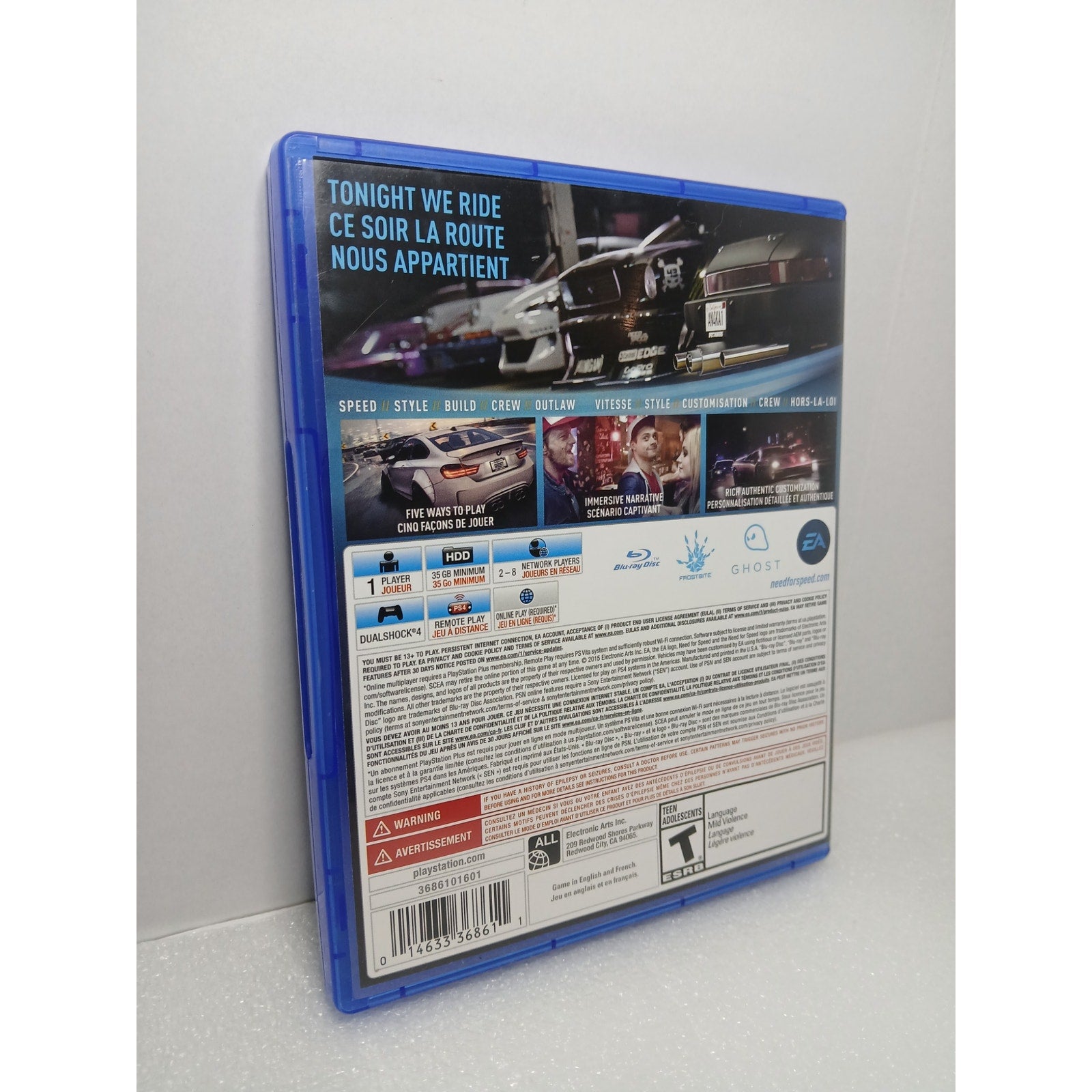 NEED FOR SPEED CIB SONY PS4 GAME TESTED WORKING