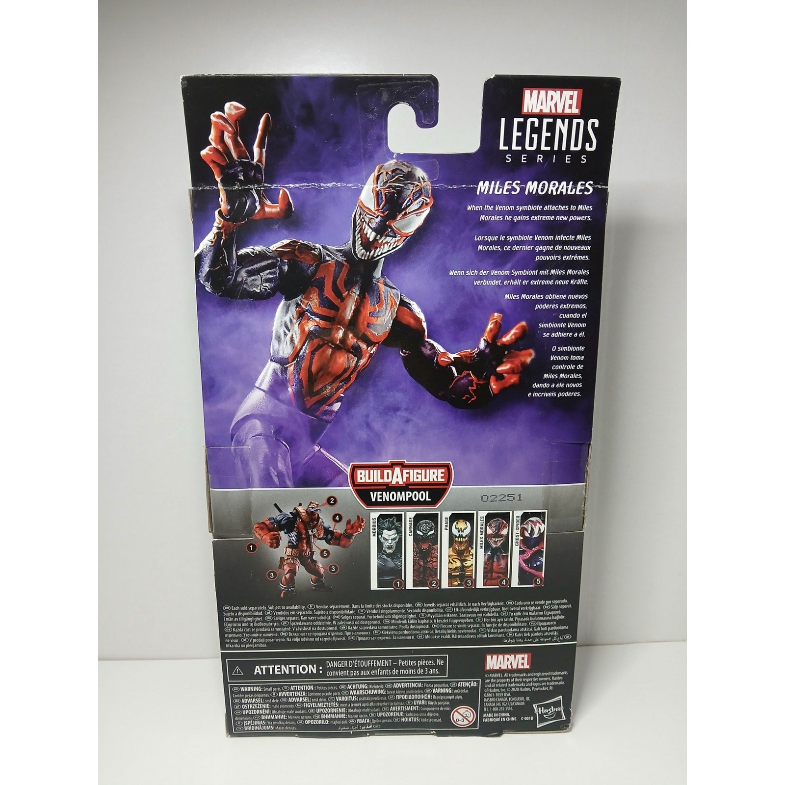 MAXIMUM VENOM MILES MORALES MARVEL LEGENDS FIGURE MINT W/ BOX (OPEN) NO BAF