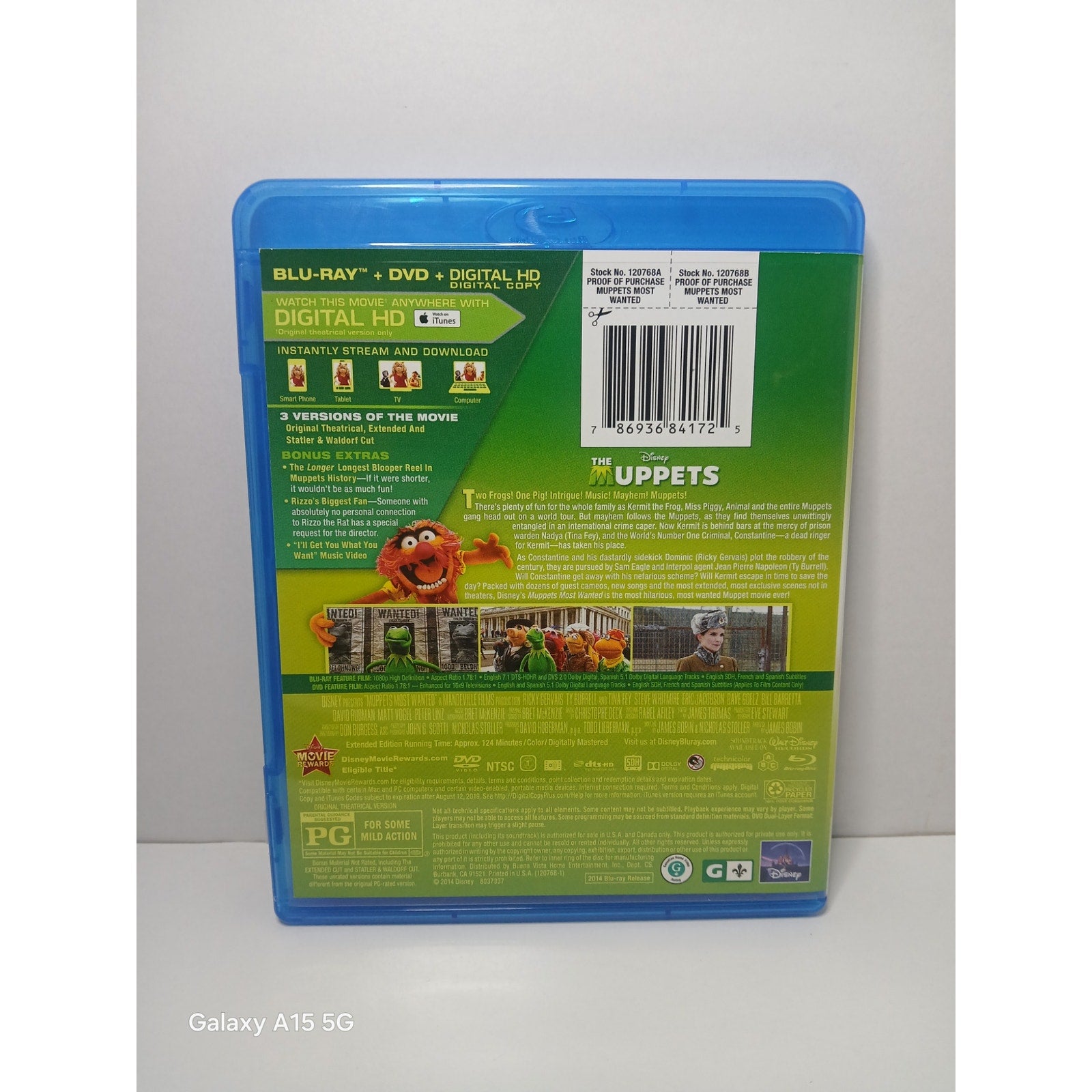 DISNEY MUPPETS MOST WANTED BLU RAY/DVD MOVIE CLEANED* TESTED WORKING