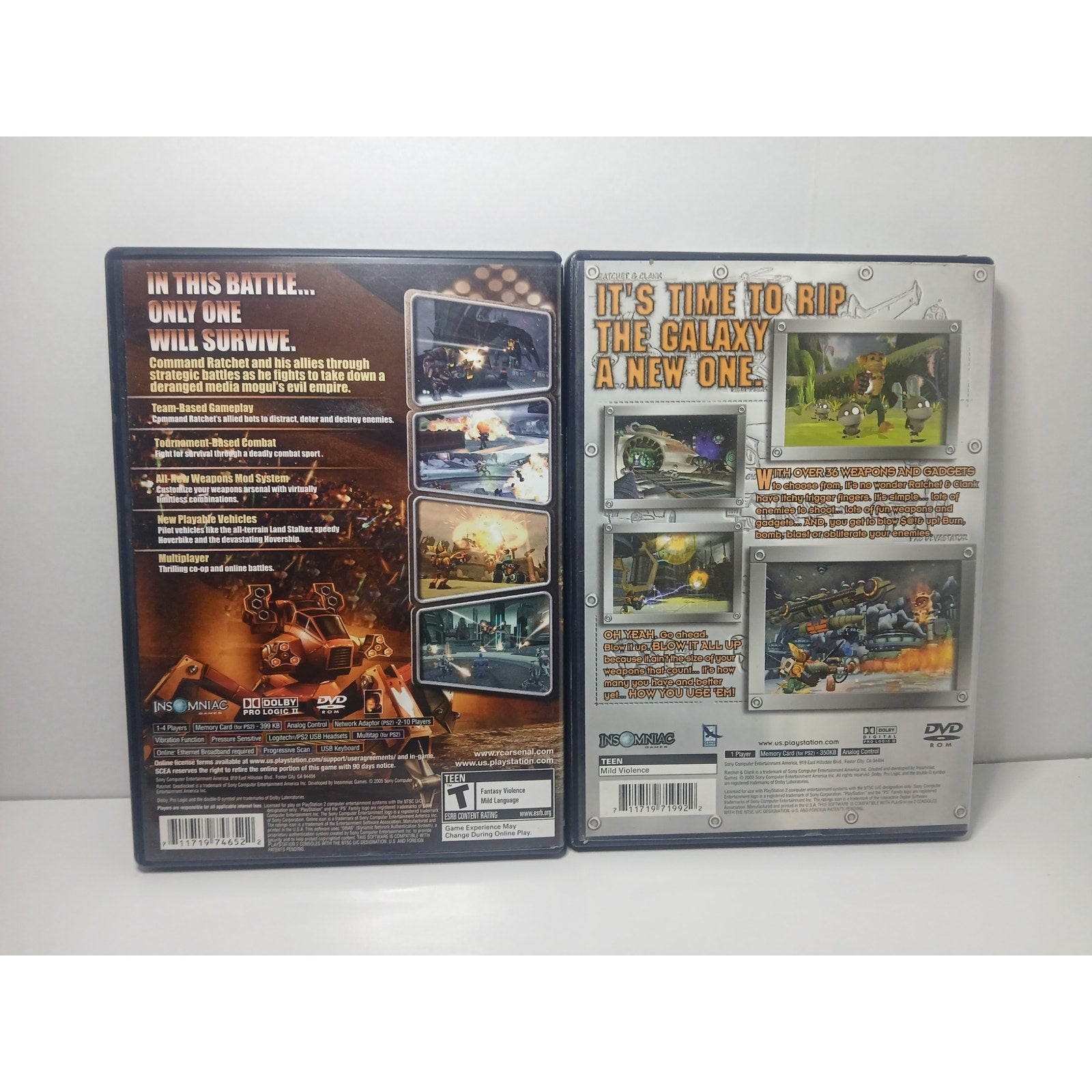 RATCHET & CLANK DEADLOCKED + RATCHET & CLANK SONY PS2 TESTED WORKING