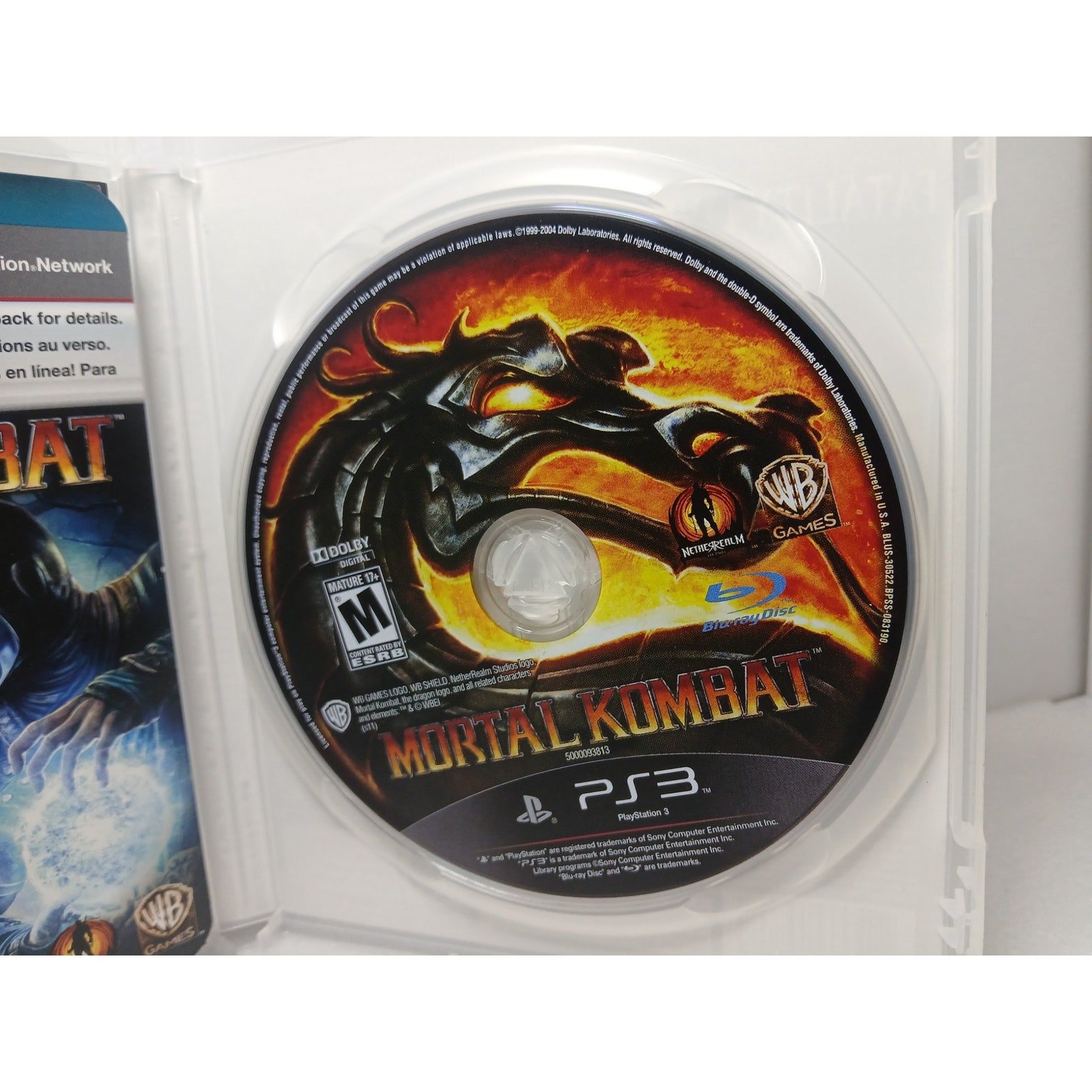 MORTAL KOMBAT CIB ALL INSERTS MINT DISC SONY PS3 GAME TESTED WORKING
