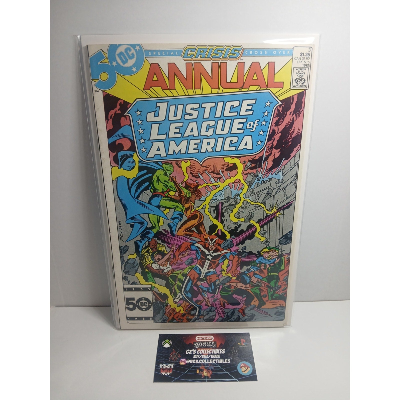JUSTICE LEAGUE AMERICA #3 ANNUAL 1985 DC COMICS NEW BAG/BOARD