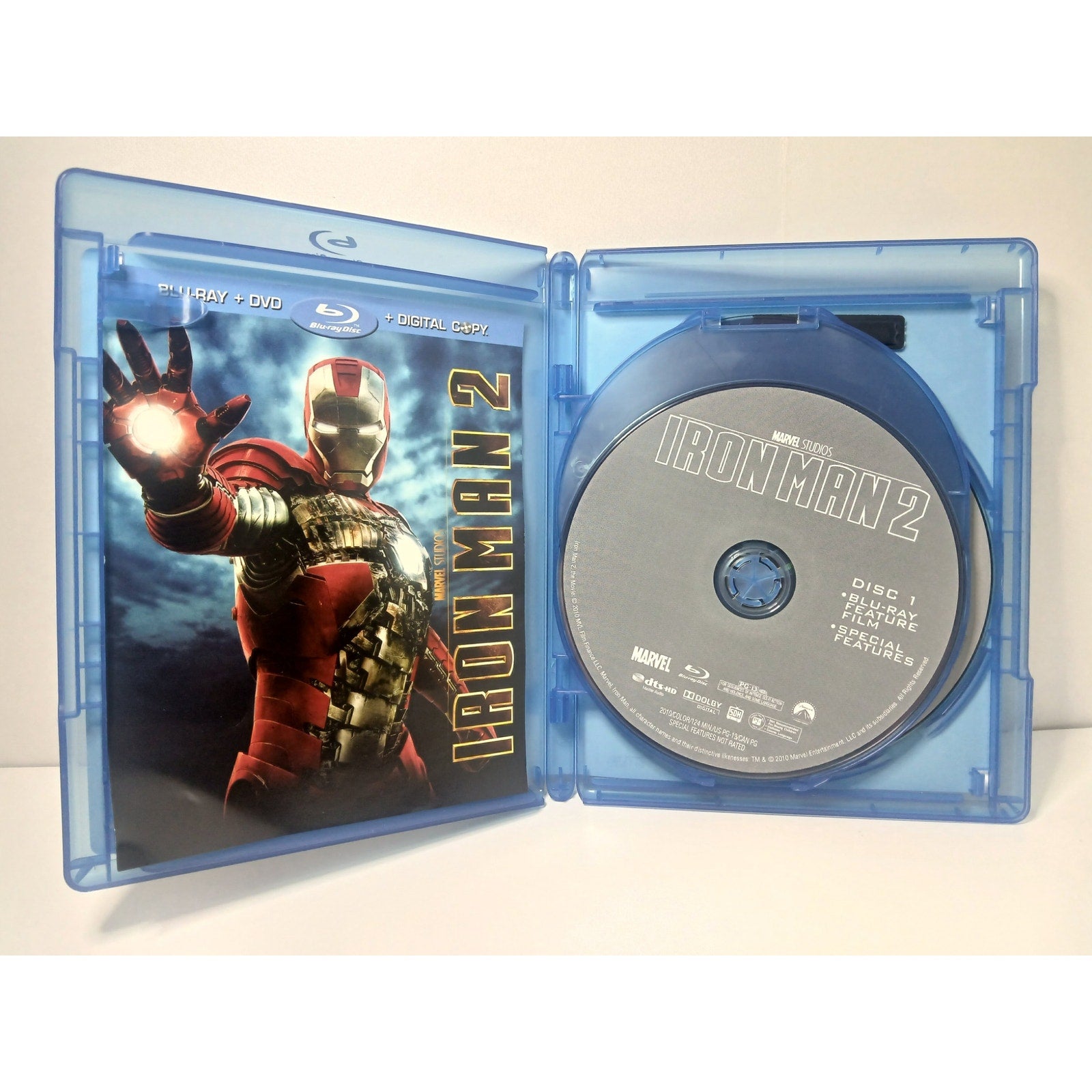 IRON MAN 2 BLU RAY/DVD/DIGITAL COPY MOVIE CLEANED* TESTED WORKING