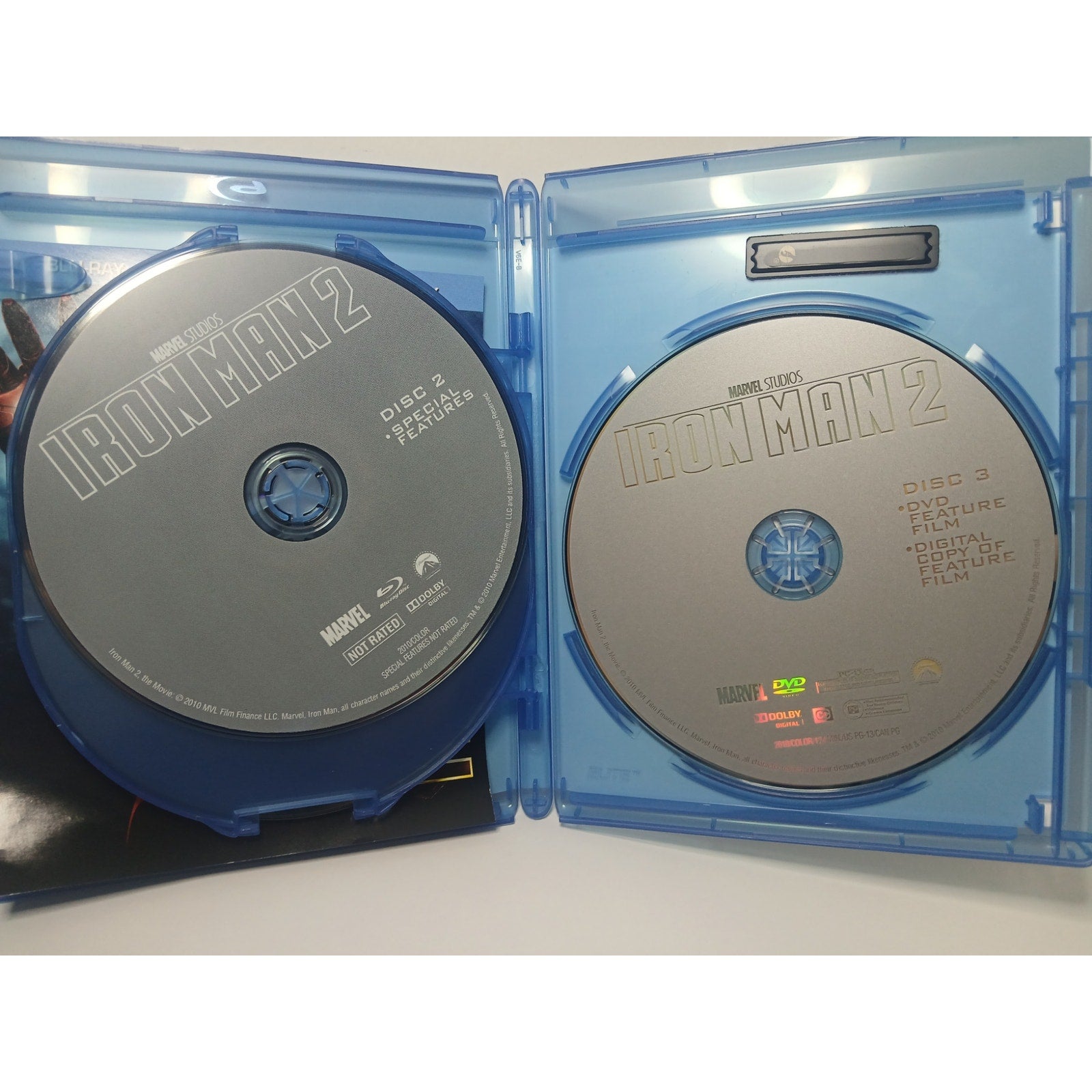 IRON MAN 2 BLU RAY/DVD/DIGITAL COPY MOVIE CLEANED* TESTED WORKING