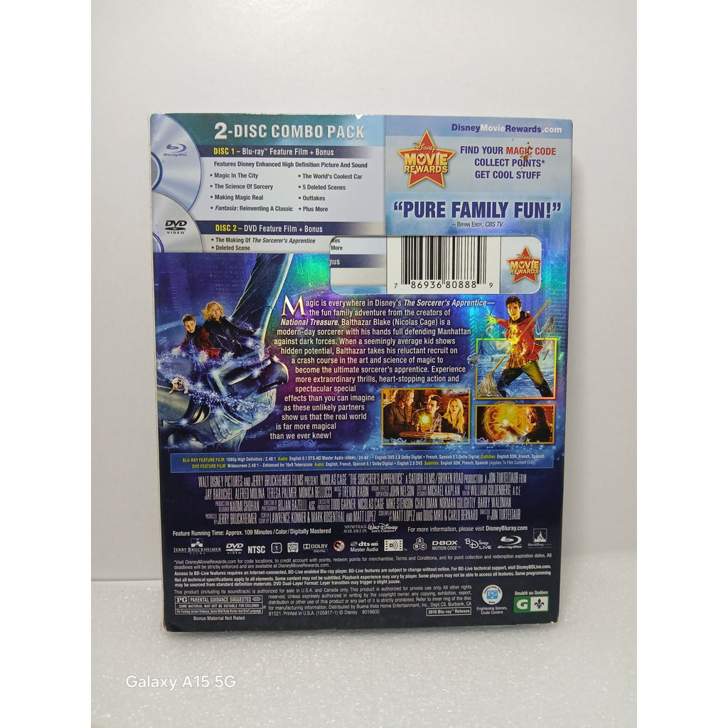 DISNEY THE SORCERERS APPRENTICE BRAND NEW SEALED W/ SLEEVE BLU RAY/DVD MOVIE