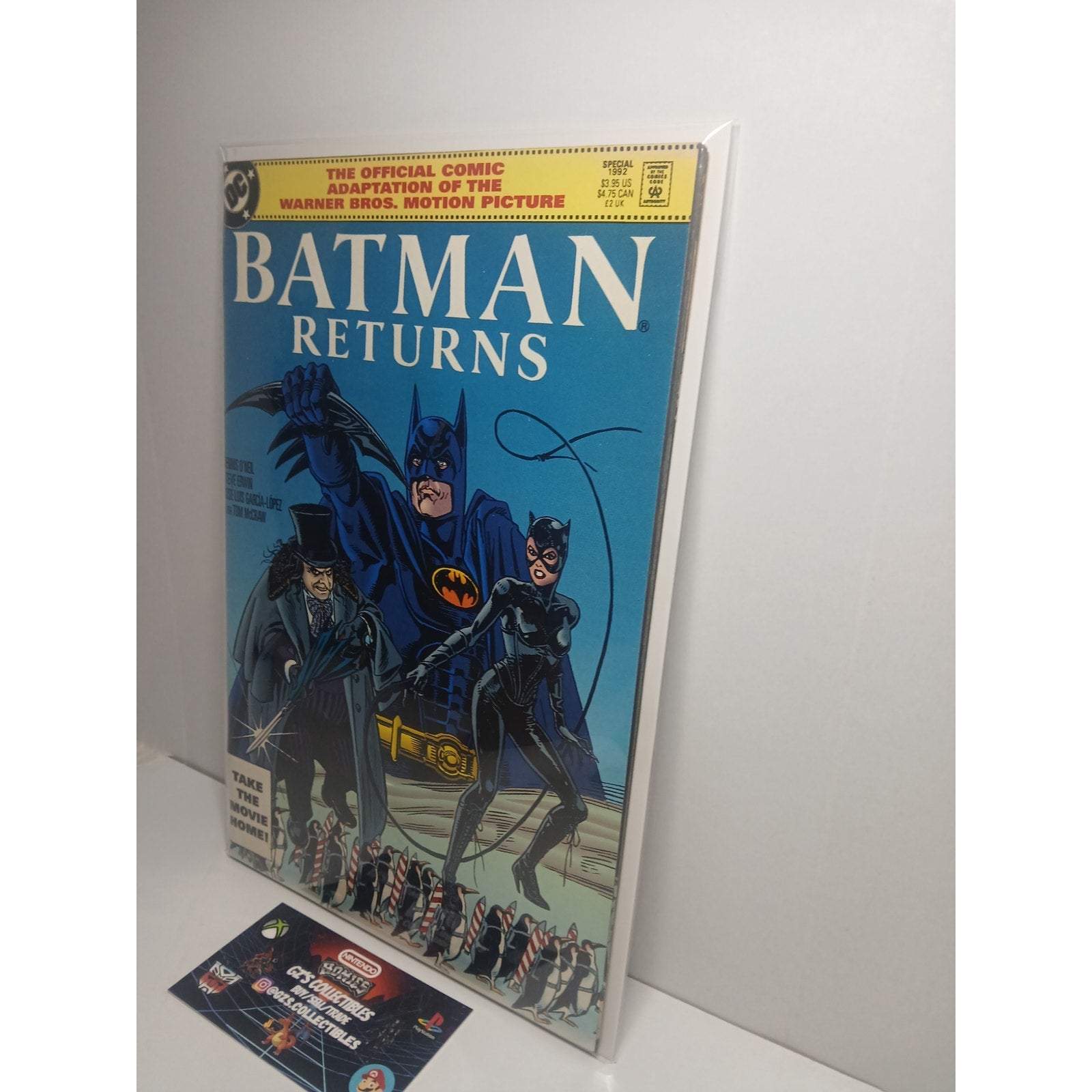 BATMAN RETURNS OFFICIAL COMIC OF MOVIE 1992 DC COMICS NEW BAG/BOARD